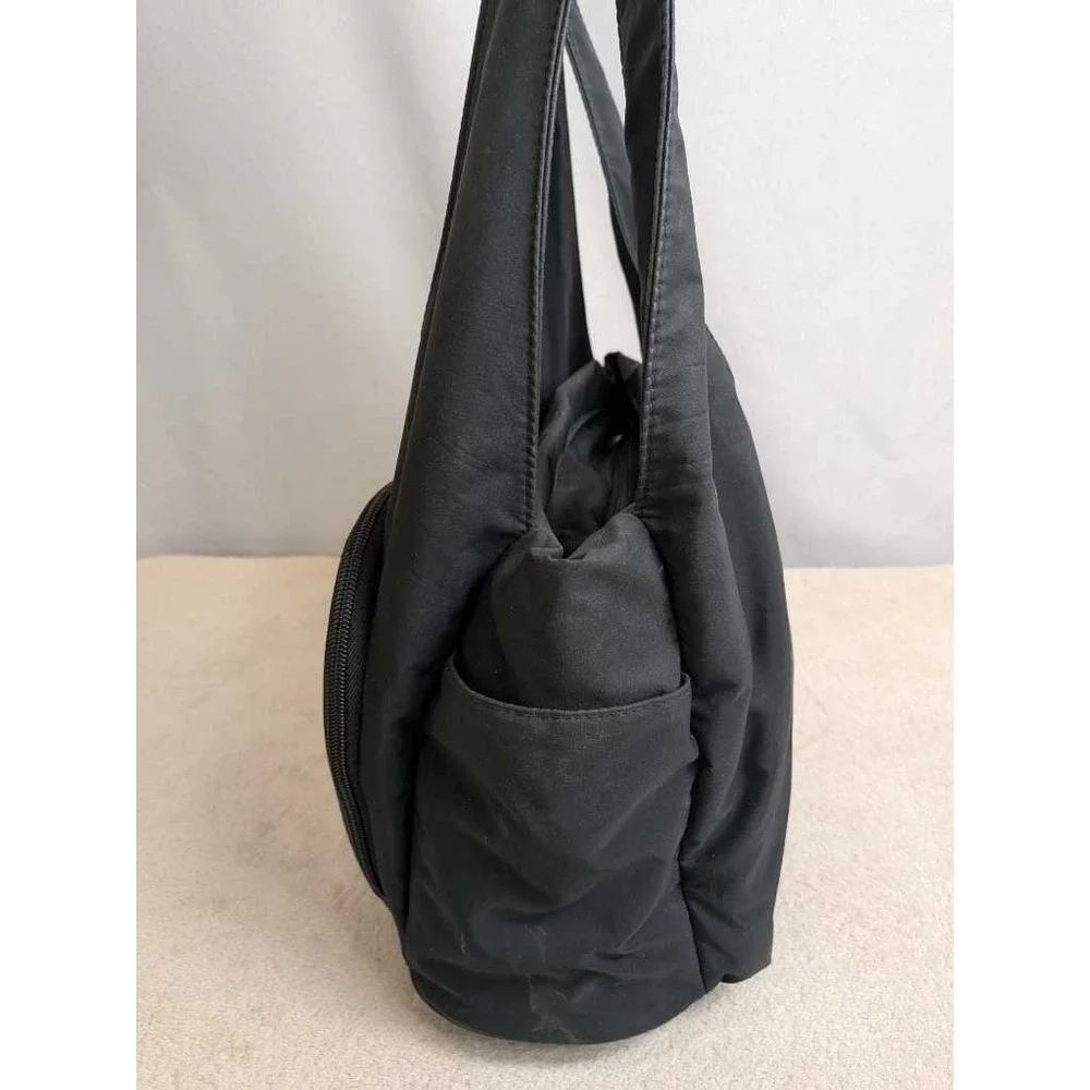 AmeriBag Black Nylon Shoulder Bag Hobo Purse Organizer‎ Multi Pocket